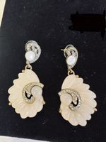 Oscar de la Renta Statement Ohrringe Perlen Kristalle Creme 