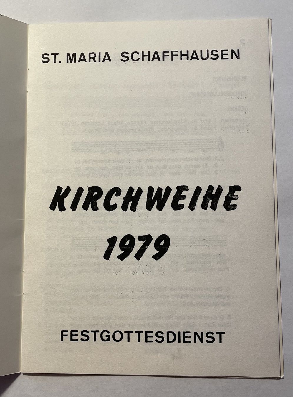 Libri: Broschüre, Programm der Kirchweihe 1979 St. Maria SH – Usato da Thayngen venduto da Flomibrocki_1 1