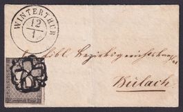 2S, ZÜRICH 6, Type V, 65.Marke, auf Brief von WINTERTHUR