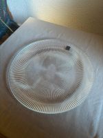 Teller Glas Rille Muster klar Durchmesser 31 cm guter Zus...