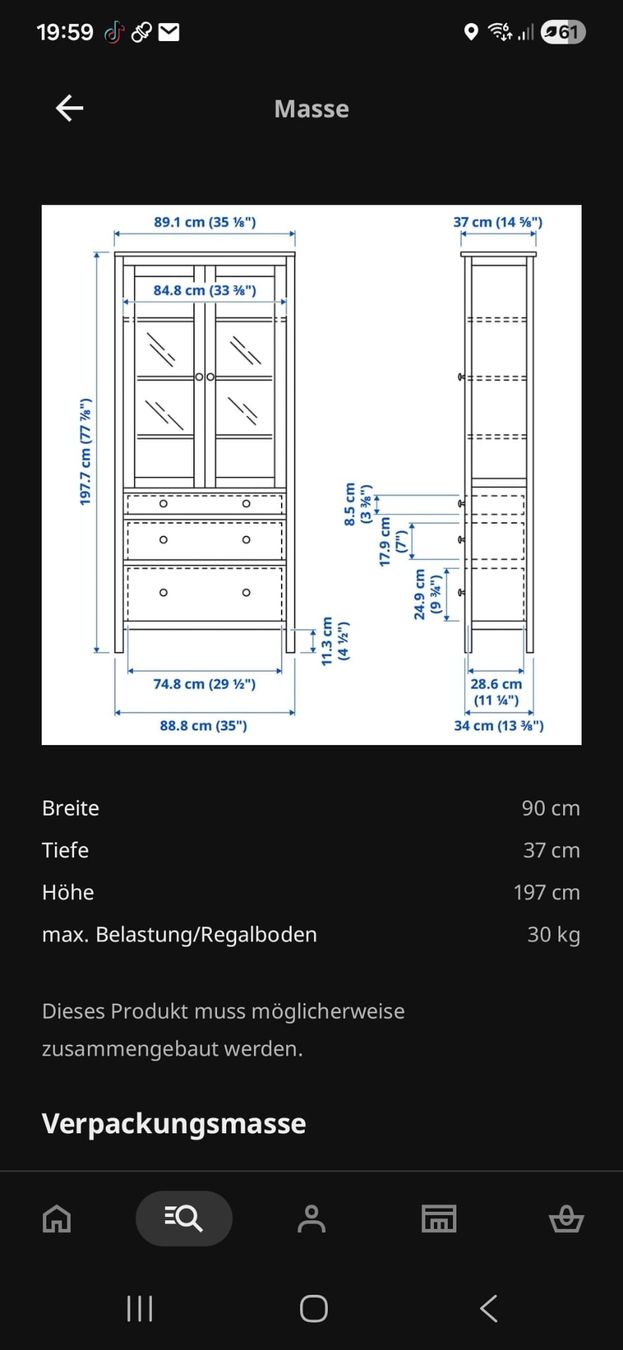 Ikea Vitrinen: Hemnes Vitrine – Gebraucht aus Hausen am Albis von binzi88 2
