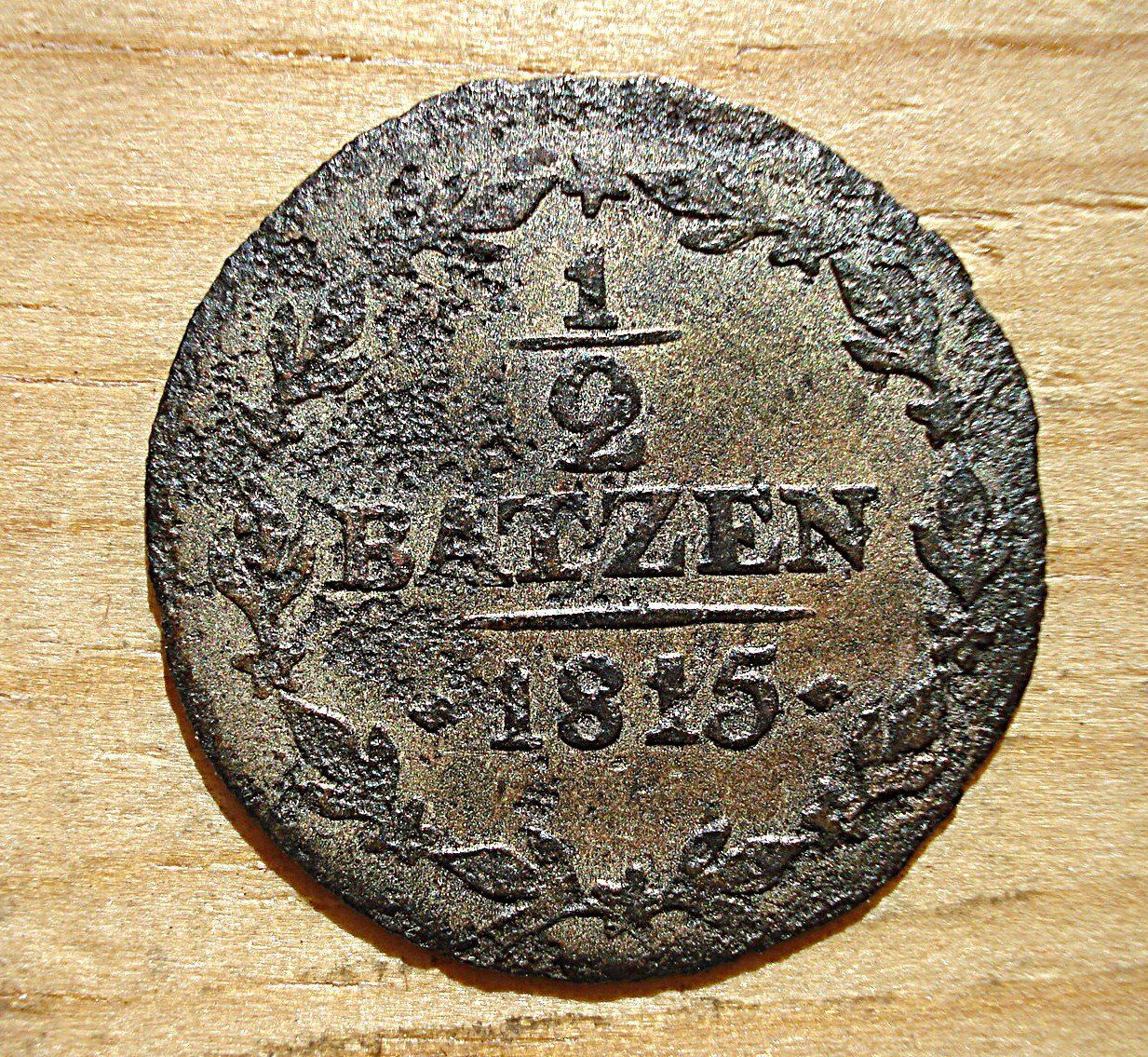 Alle Münzen: (D3) Aargau Halbbatzen 1815 – Gebraucht aus Erlach von Net-Coins
