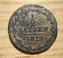 (D3) Aargau Halbbatzen 1815