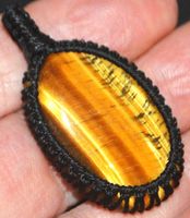 Anhänger L-8179 – Tigerauge Makramee ca. 3,5x2,3cm