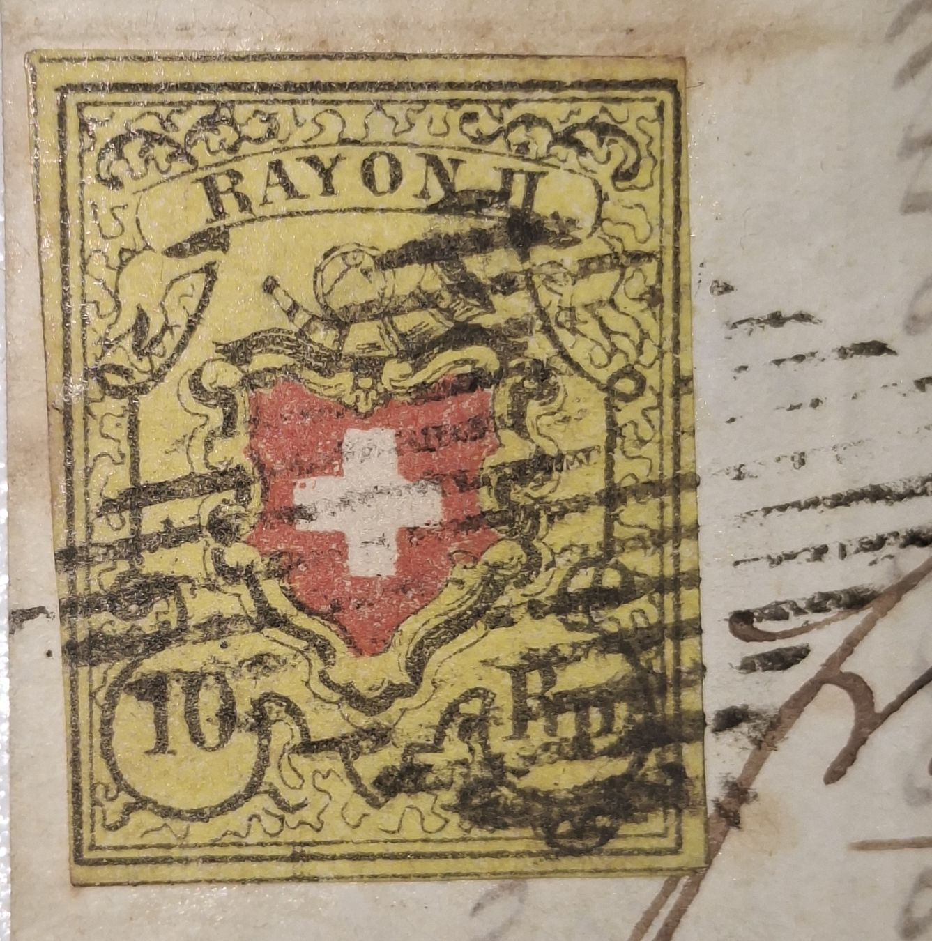 Alle Briefmarken: Rayonbrief 16II Typ 3 D - RO Lutri - Vevey – Gebraucht aus Balgach von SIMEON27 1