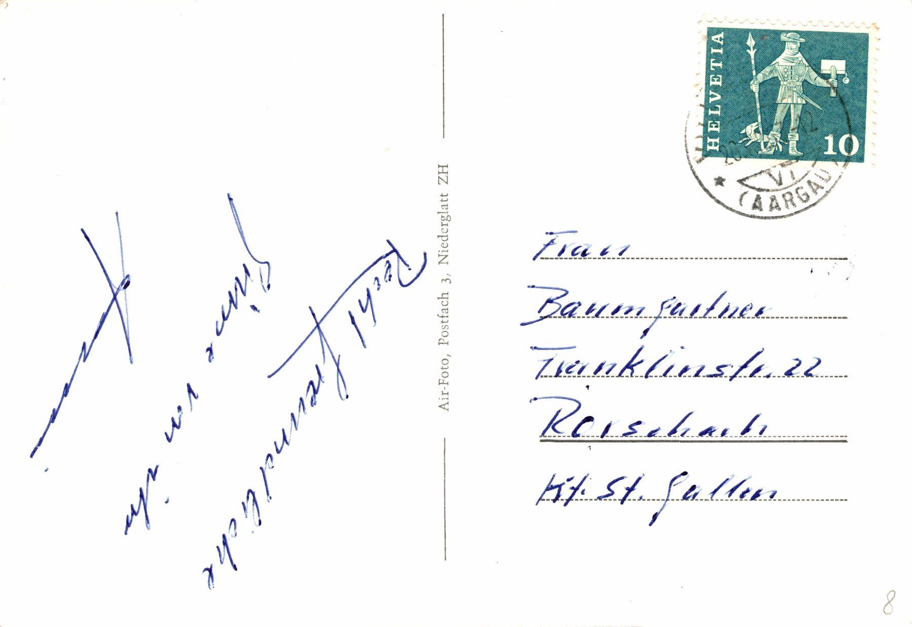 Cartoline postali: Flugaufnahme Villmergen / AG – Usato da Bronschhofen venduto da Astore 1