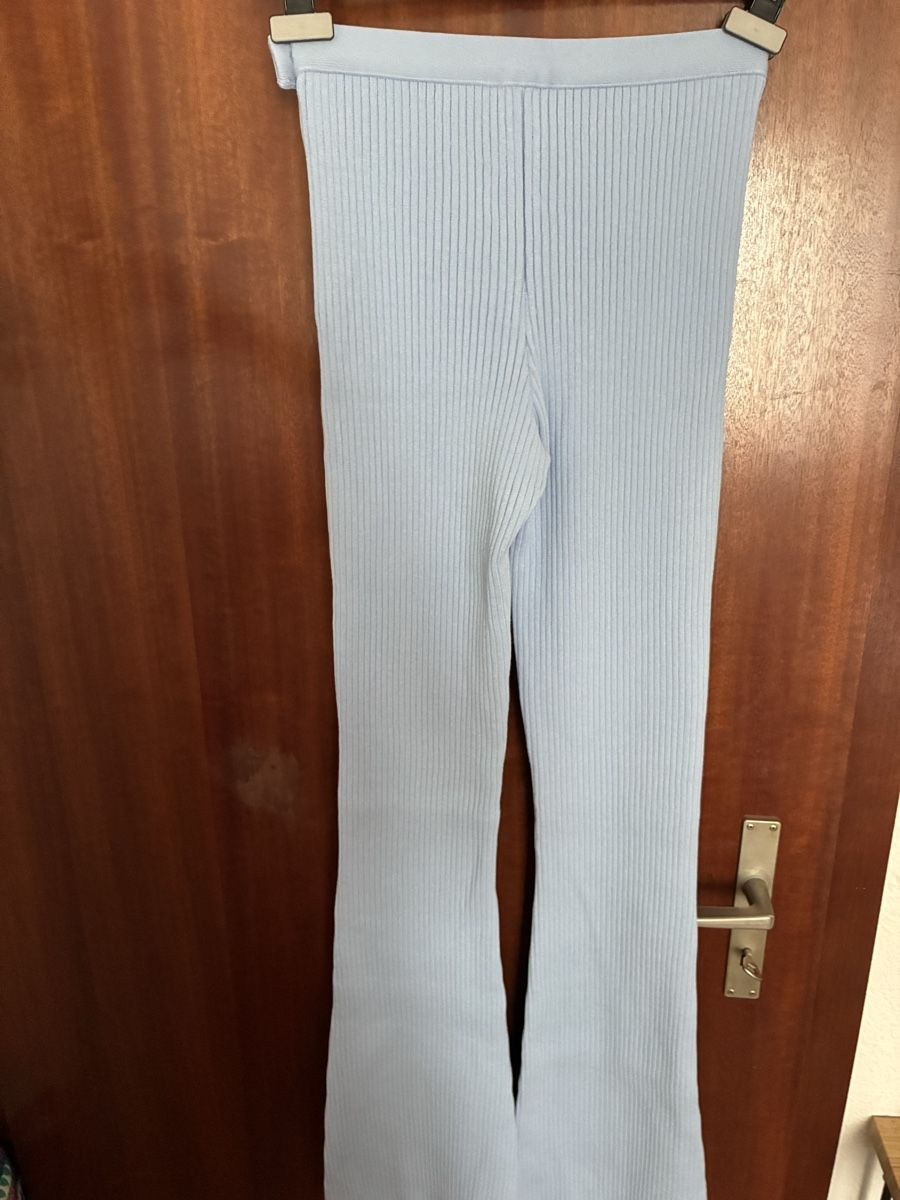 Pantalons: Courreges pants light blue size XS ribbed knit – Neuf (Voir description) à Zürich par fed_25dg 1