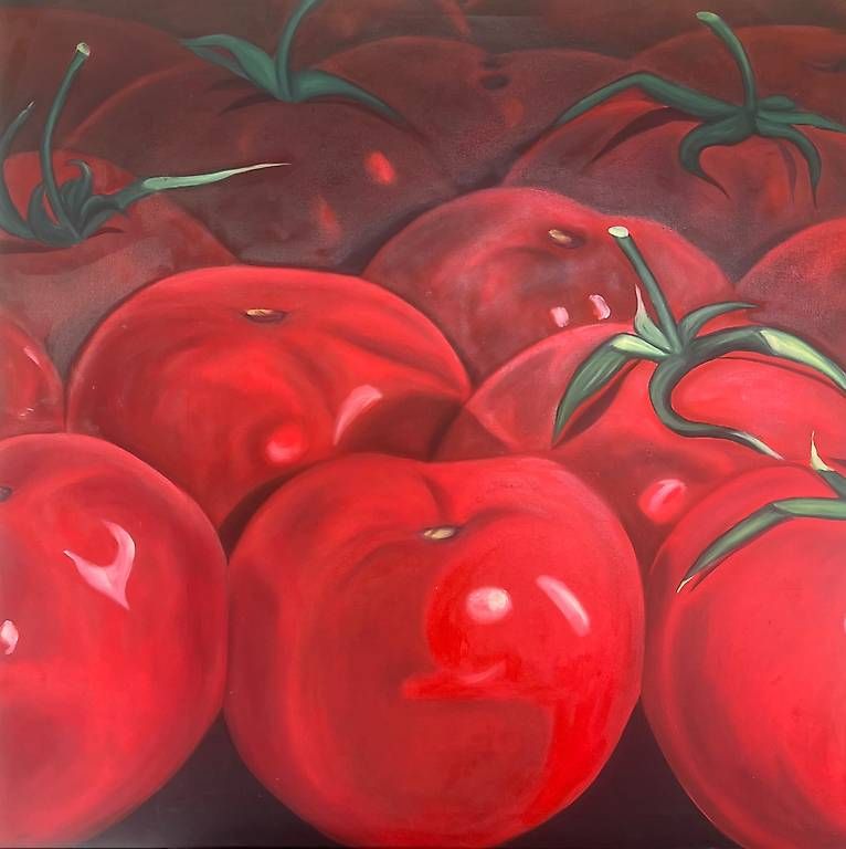 Gemälde: Ölgemälde Tomaten Christian Sommer, 90x90cm – Gebraucht aus Wangen SZ von mha_j9rz