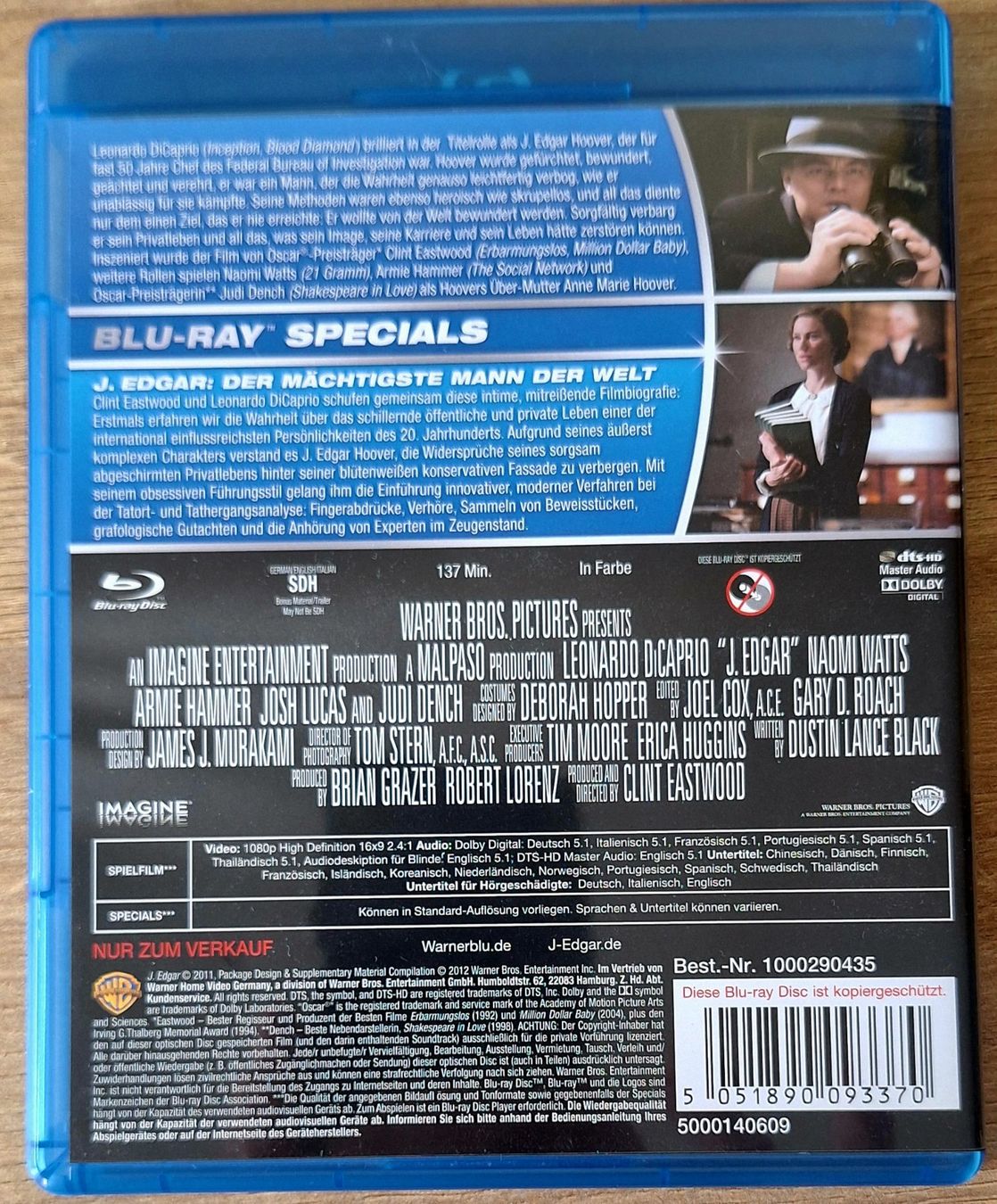 Tutti i DVDs: J. EDGAR - mit Leonardo Di Caprio – Usato da Schaffhausen venduto da Jerry711 1