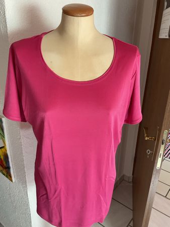 con mani Rundhals TShirt pink Grösse XL 100% Seide Damen