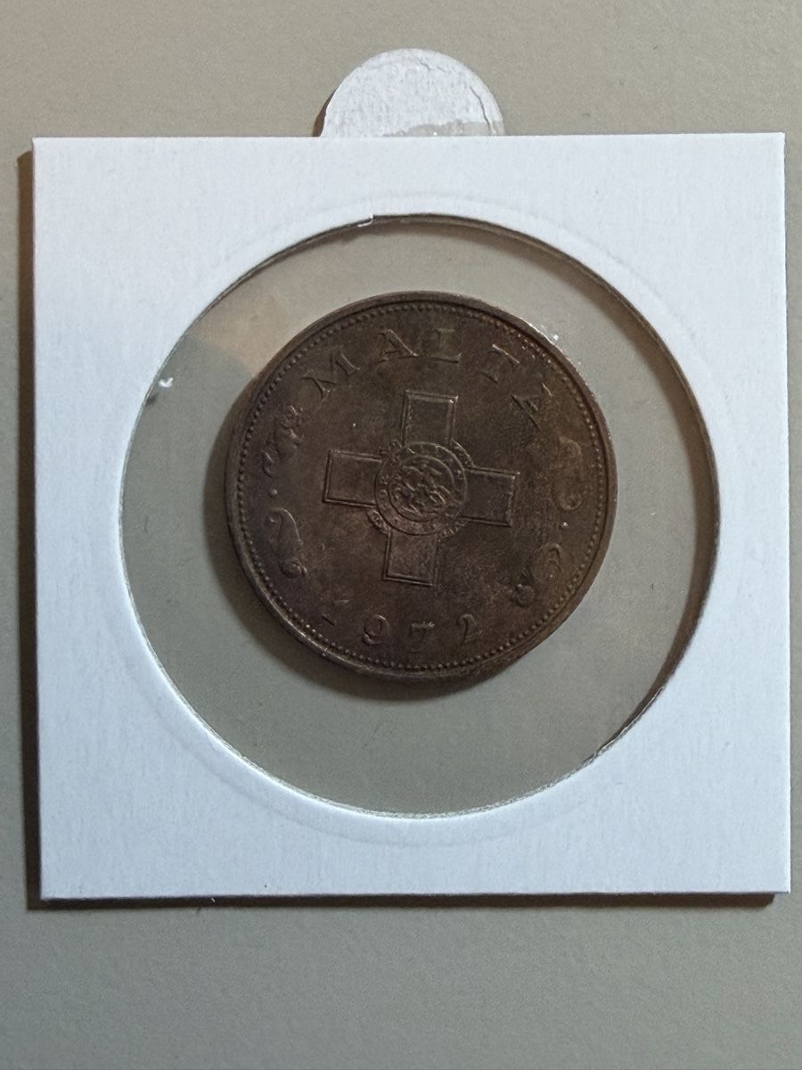 Alle Münzen: Malte - 1 cent - 1972 - Croix George  – Gebraucht aus Payerne von Mike1682 1