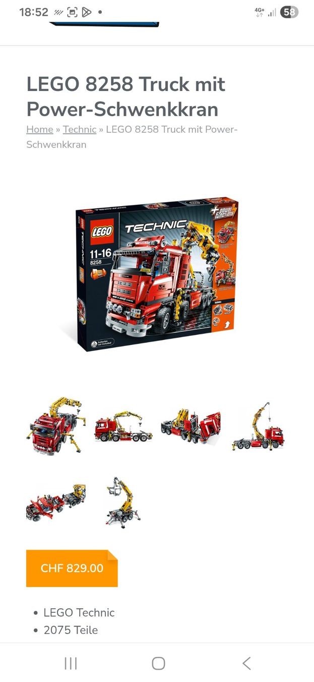 Lego Kit di costruzioni: Lego Technic 8258 noch Orginal verpackt – Nuovo e nell'imballaggio originale da Schachen LU venduto da Passagier959 2