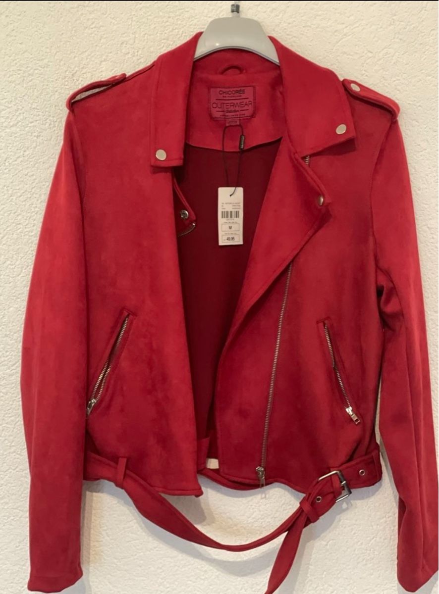 Jacken: Chicoree Wildlederimitat Jacke - Grösse M - Herbst Rot – Neu und originalverpackt aus Birr von Elines 1