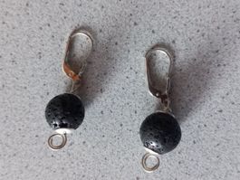 Lavastein Ohrhänger. Silber 925