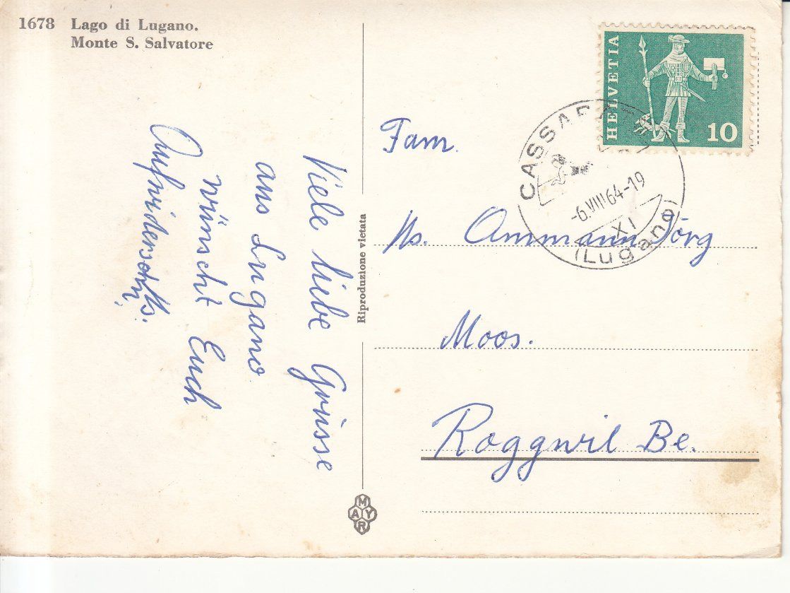 Cartoline postali: San Salvatore 1964 – Usato da Bürglen TG venduto da StampGraf 1