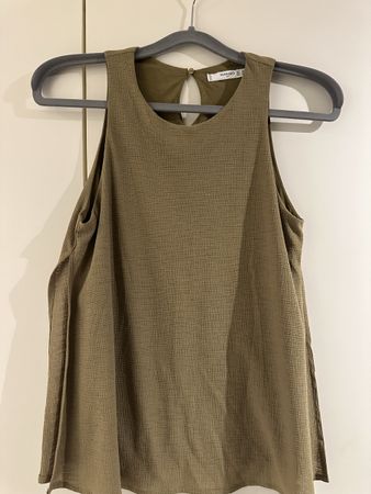 Mango Olive Green Sleeveless Top XS