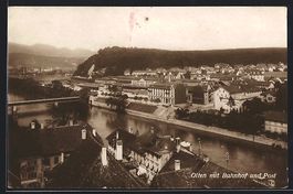 Olten, Ortsansicht mit Bahnhof und Post