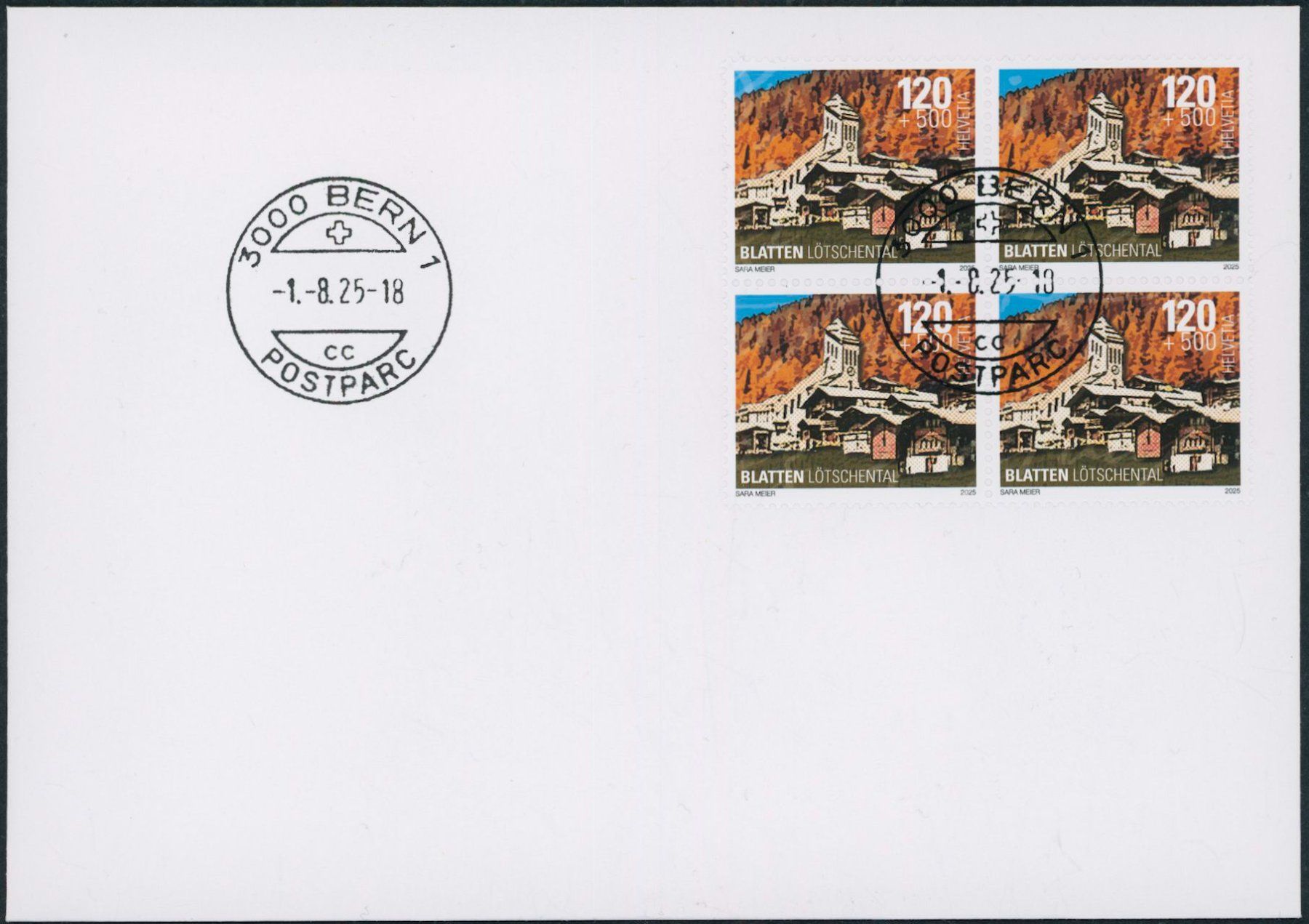 Alle Briefmarken: 2025 - Blatten - Viererblock - Ersttagsbrief FDC U4 ET – Gebraucht aus Schindellegi von stationary 1