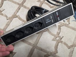 BACHMANN Tischsteckdosenleiste DESK 4x T13, 2x USB 902.5253