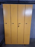 Gelber 4er Metallschrank abschliessbar