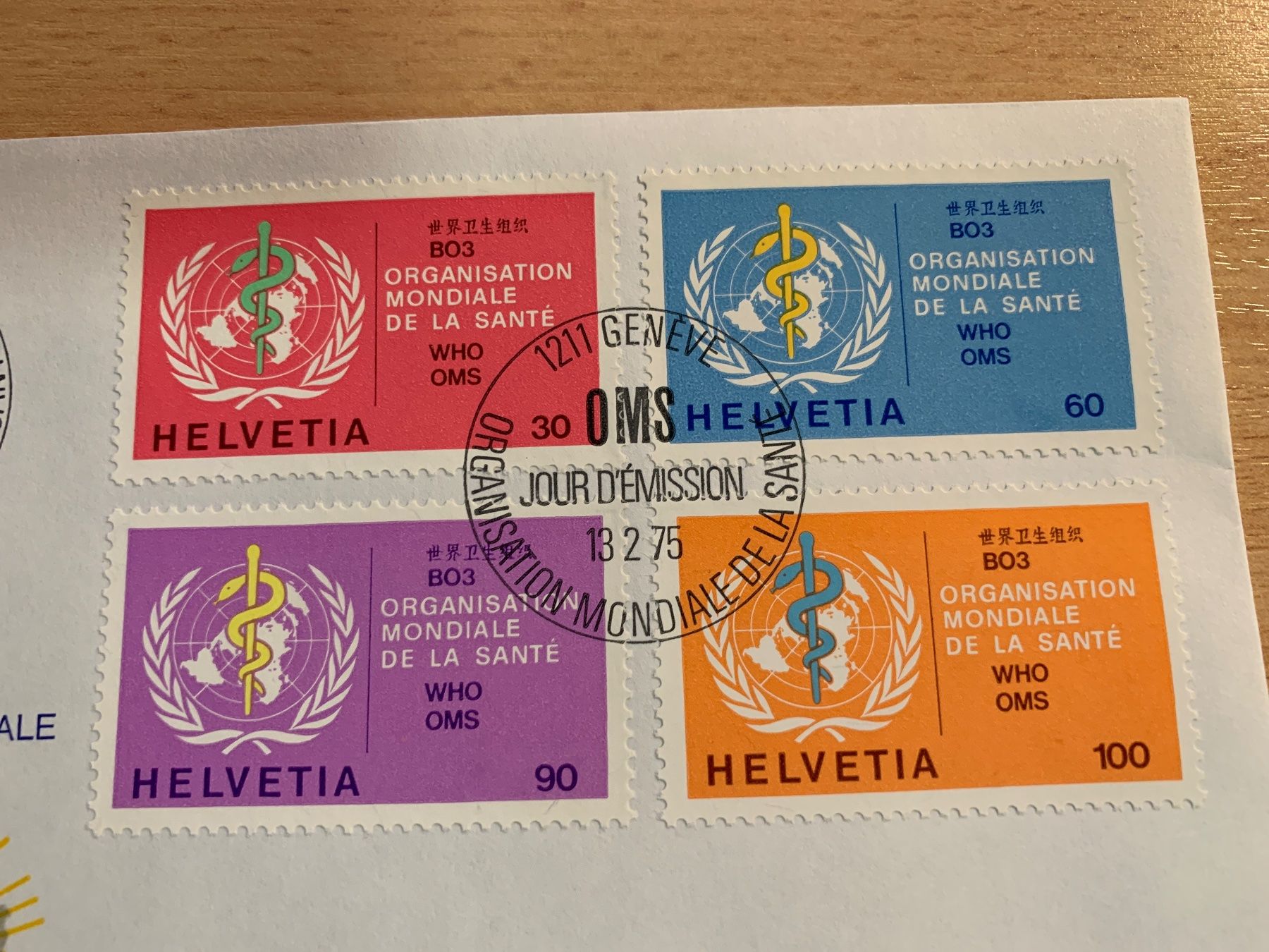 Tutti i francobolli: OMS Ersttagsbrief 13.2.75 Genf WHO – Usato da Ibach venduto da lisch3 1