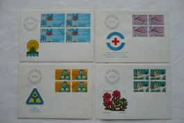 1972 Sondermarken & Alpen 4 FDC 4er-Blocks SBK 516 - 519