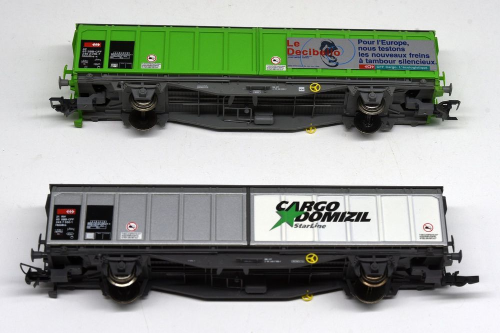 Roco HO 46503+46506-1: Schiebewandwagen / wagons marchandise (Gebraucht ...