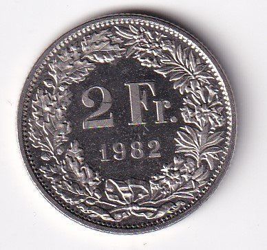 Tutti le monete: Schweiz 2 Franken 1982 vorz-unz – Usato da Neuchâtel venduto da karlpierrino