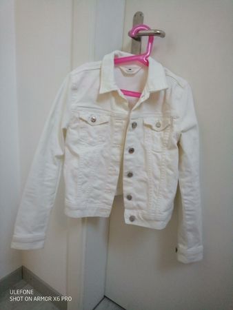 H&M Jeansjacke, weiss, Gr. 146, neuwertig, Mädchen Jacke