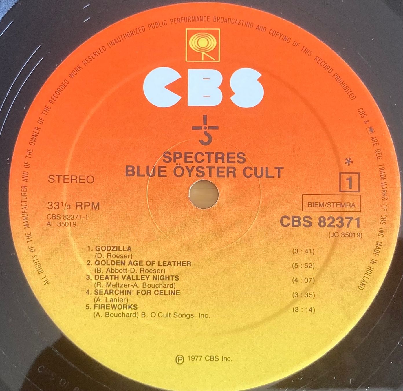 Dischi in vinile: BLUE ÖYSTER CULT - SPECTRES – Usato da Poliez-Pittet venduto da Newtown-Records 3