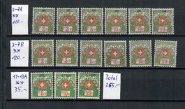 1911 : Nr. 2-7A+2-7B+11-13A Porto Marken Post Frisch **.