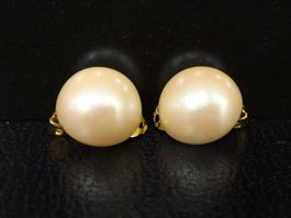 Vintage Ohrclips Clips Ohrschmuck Perle 60er 70er 80er Jahre