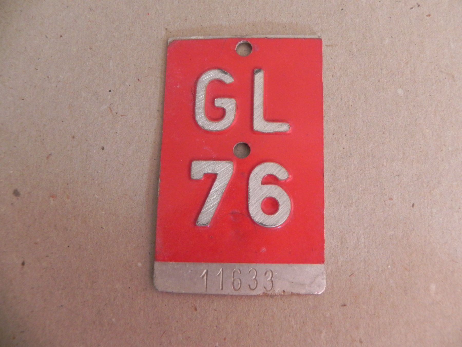 Insegne: Velonummer Rad Velo Nummer GL 76 Glarus 1976 Geschenk – Usato da Siebnen venduto da krimsie