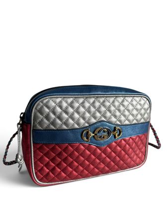 GUCCI Laminated Nappa Trapuntata Small Zumi Shoulder Bag