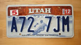 US Licence plate Utah State