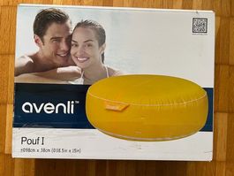 Avenli Pouf I Sitzkissen gelb, Ø 98cm, neuwertig, Top!