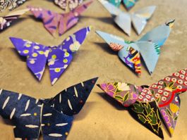 20 Origami Schmetterlinge blau-violett