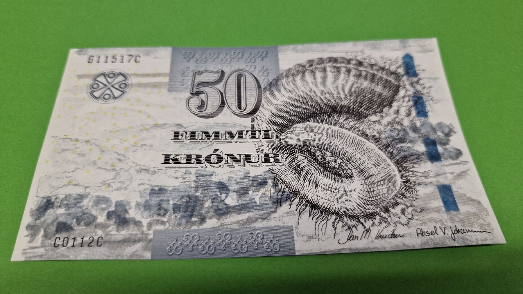 Banconote: Banknote 50 Kronur Färöer Islands  – Nuovo e nell'imballaggio originale da Herisau venduto da Antiques.AR