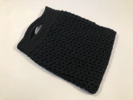 Handgemachte schwarze Handtasche gehäkelt