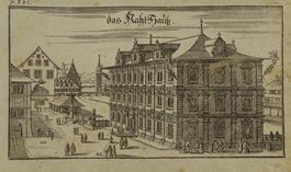 ZÜRICH RATHAUS, RAHT-HAUSS, KUPFERSTICH, BLUNTSCHLI