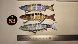 Köder Swimbait Glidebait Gelenk Wobbler 3er Set im Böxli