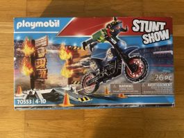 Playmobil Stuntshow Motorrad mit Feuerwand