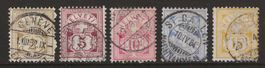 1882 : Serie Ziffermuster Nr. 53 - 57, KP 1315.-
