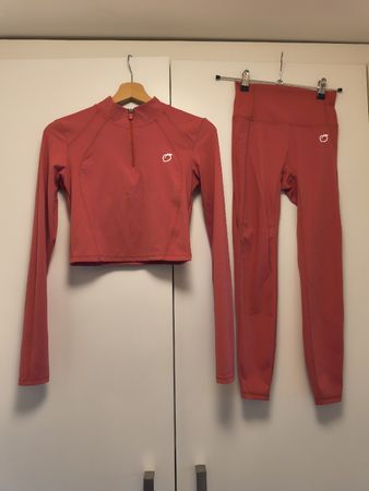 Sportset Peach rot Langarmshirt und Leggings neu