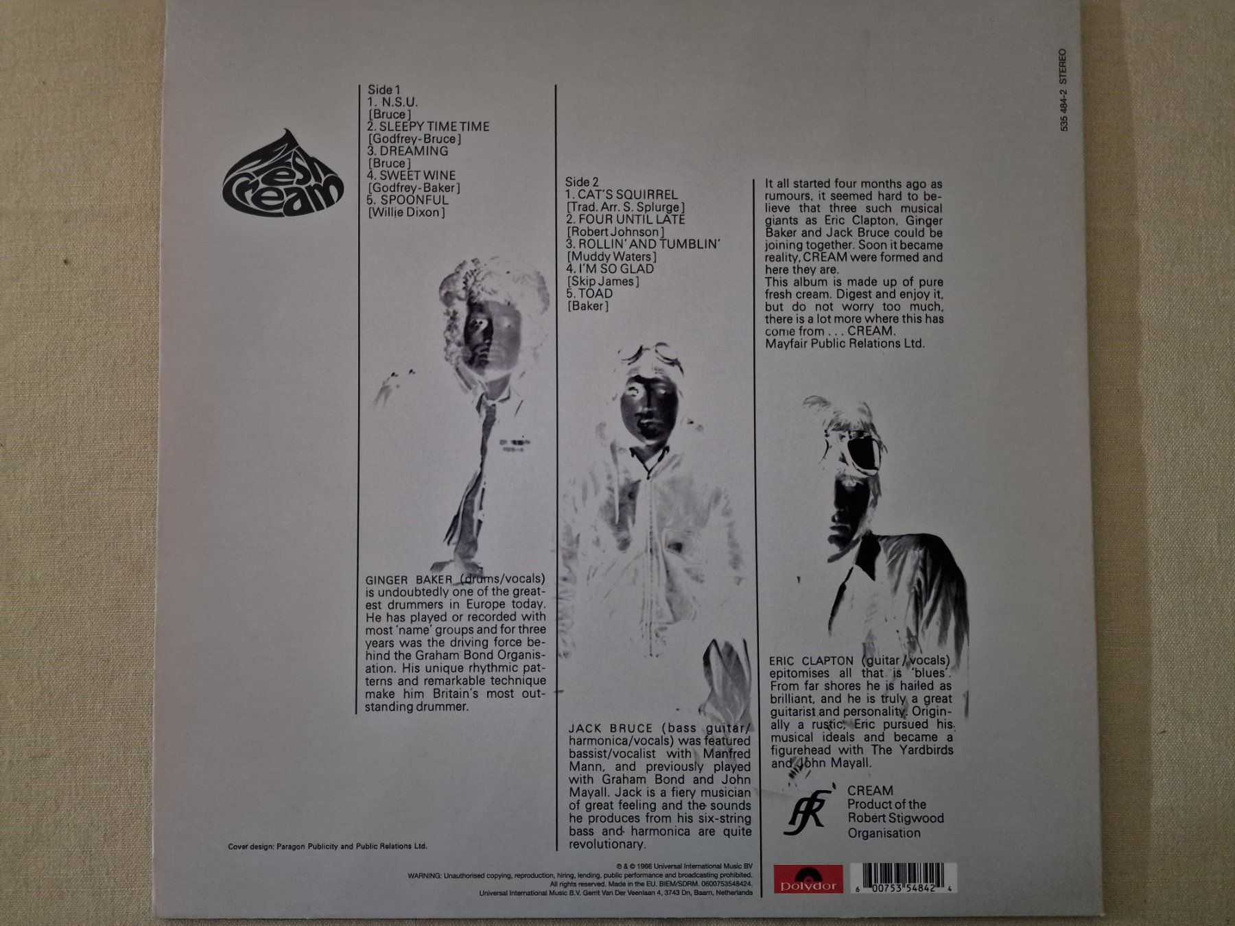 Schallplatten: Cream LP – Fresh Cream – Gebraucht aus Root von atelier22 1