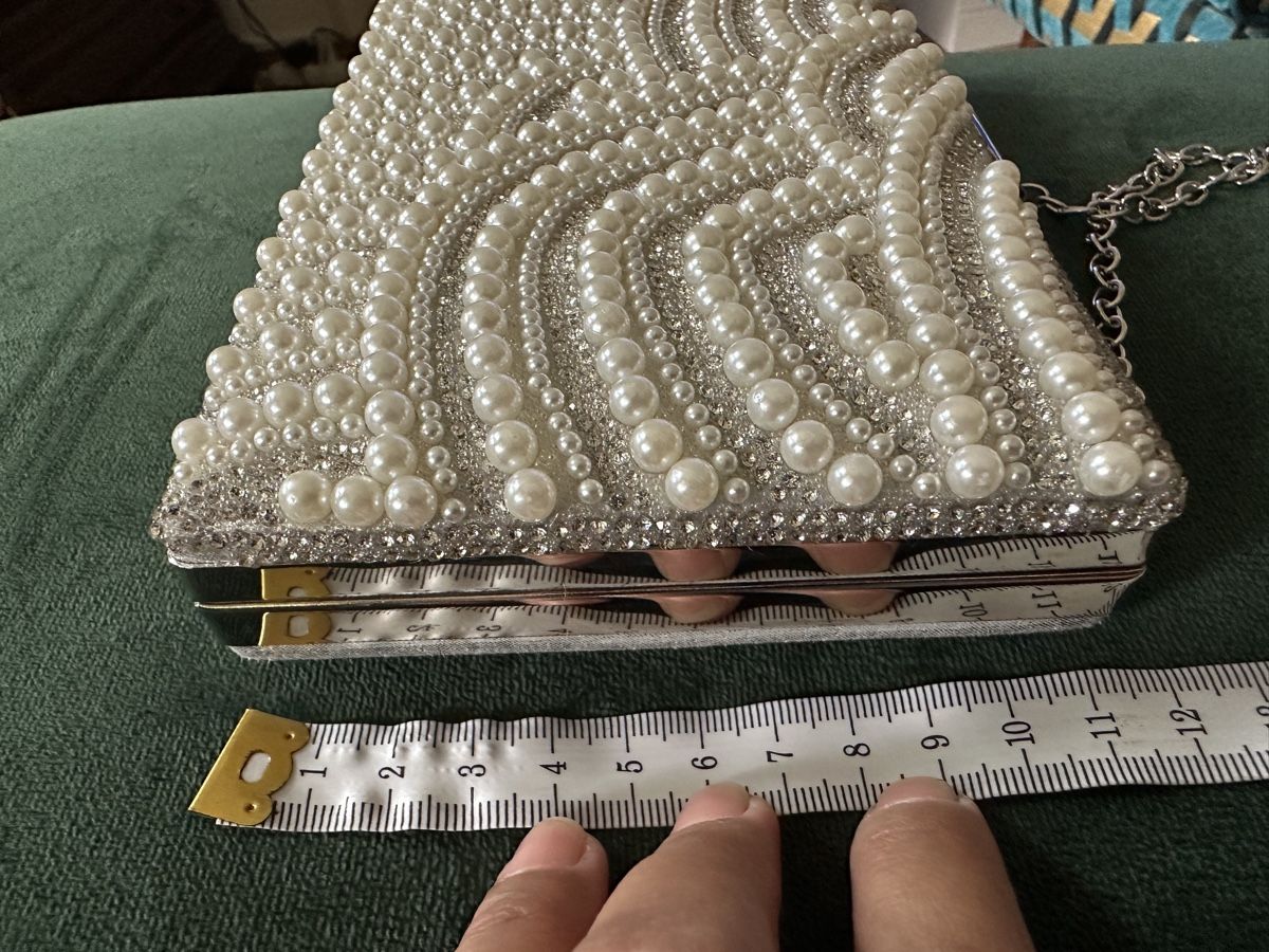 Borse da donna: Bridal Pearl Clutch - Evening, Wedding bag – Usato da Genève venduto da Good_finds 8