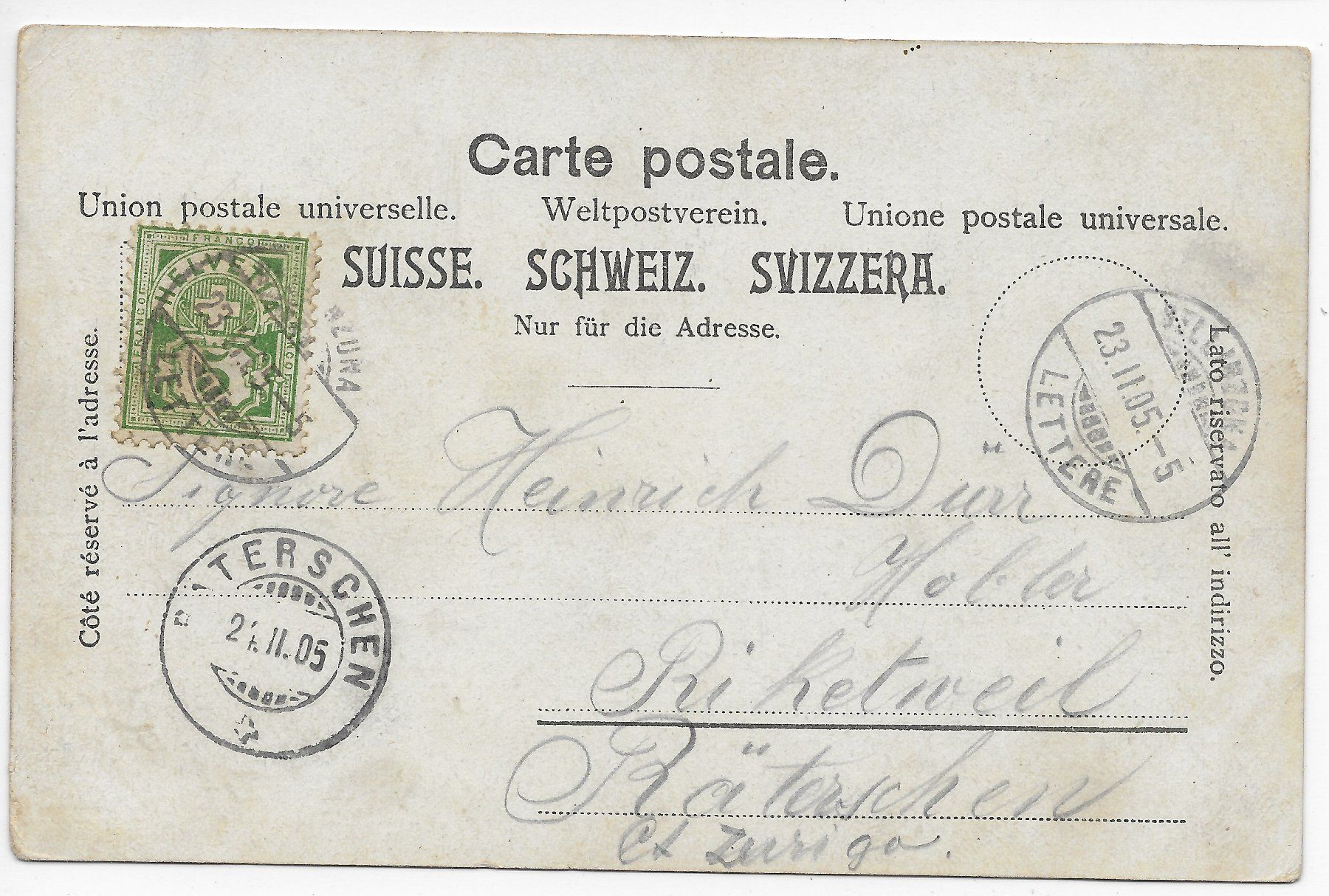 Cartoline postali: Panorama Bellinzona um 1905 – Usato da Hefenhofen venduto da Richsalz 1