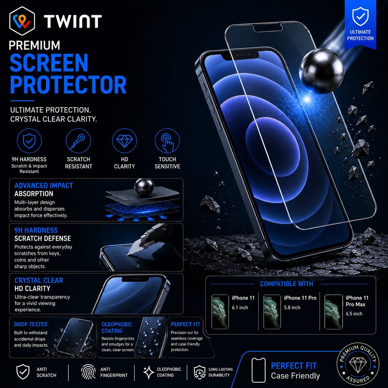 Covers & Schutzfolien: iPhone 14/14 Pro /Pro Max/Plus Panzerglas Displayschutz 9H – Neu (gemäss Beschreibung) aus Luzern von MobiStore11 2