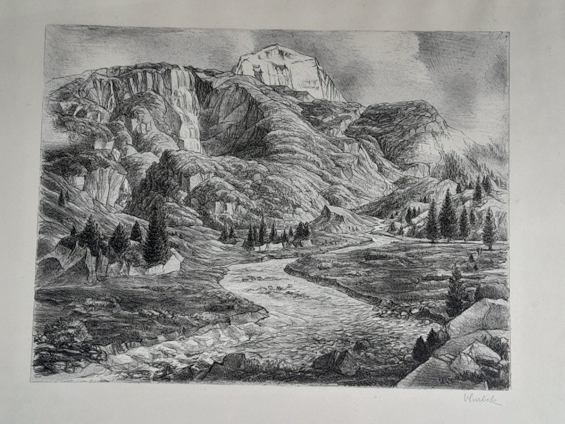 Grafica & Litografie: V.Surbek Litho " Berner Oberland " – Usato da Thun venduto da Treff.....e 1