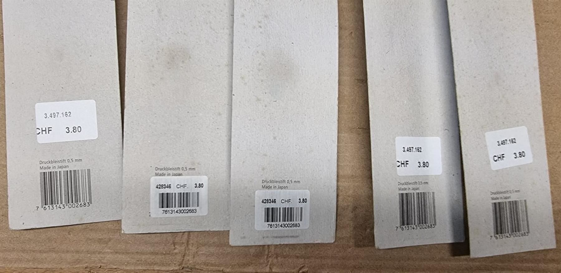 Matite, matite colorate & gessi: 5 Stück Druckstifte 0.5mm – Nuovo e nell'imballaggio originale da Rebstein venduto da James-Dean 2